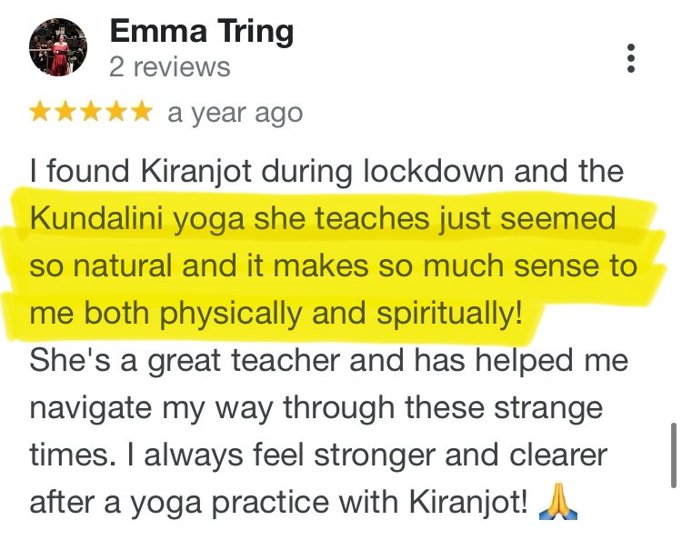 Kiranjot Kundalini Teacher - Testimonial 3